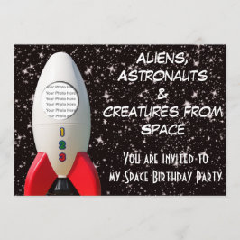 Convite de Aniversário para aliens e Espaço Astron