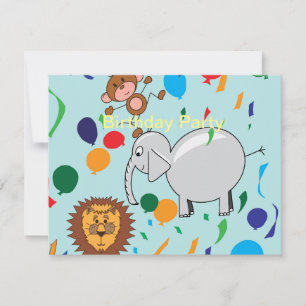 Convite de Aniversário para Animais de Circo