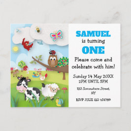 Convite de Aniversário para Animais de Exploração