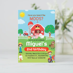 Convite de Aniversário para Animais de Exploração 