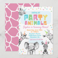 Convite de Aniversário para Animais de Festas | An