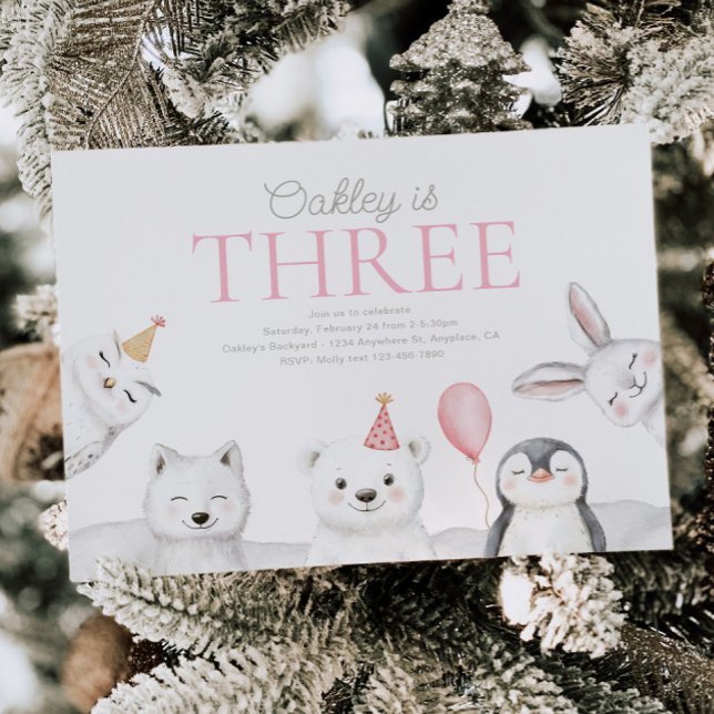 Convite de Aniversário para Animais do Ártico (Criador carregado)