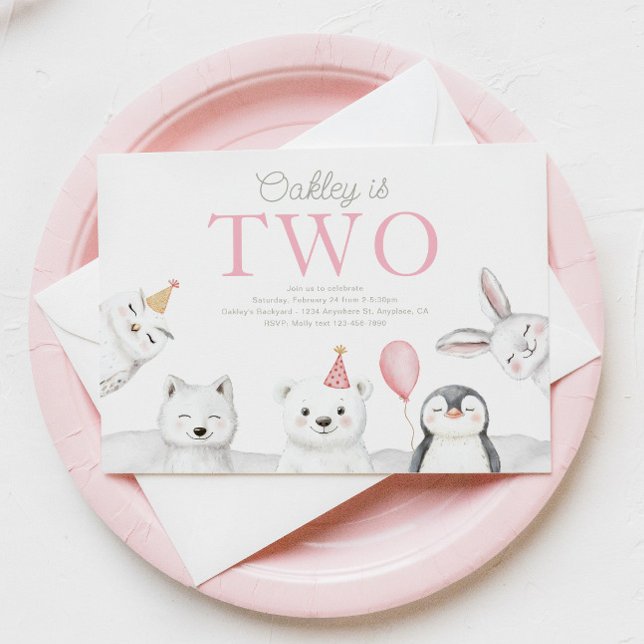 Convite de Aniversário para Animais do Ártico (Criador carregado)