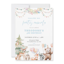 Convite de Aniversário para Animais do Festa Azul