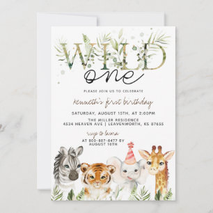 Convite de Aniversário para Animais do Jardim Zool
