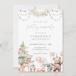 Convite de Aniversário para Animais do Partido Flo