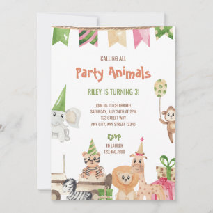 Convite de Aniversário para Animais do Partido Saf