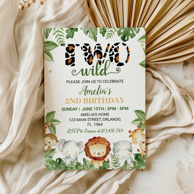 Convite de Aniversário para Animais Safari Selvage (Criador carregado)