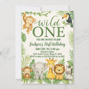 Convite de Aniversário para Animais Selvagens de S