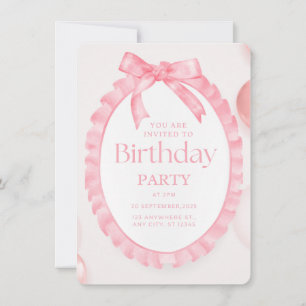 Convite de Aniversário para Arco de Fenda Rosa