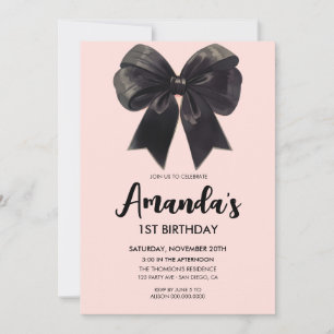 Convite de aniversário para arco Negra Elegante