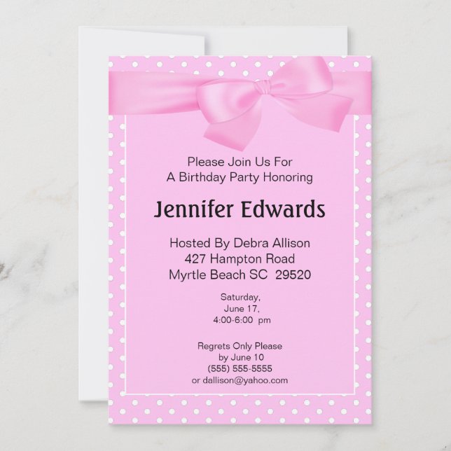 Convite de Aniversário para arcos e Pontos (Frente)