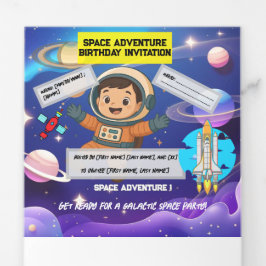 Convite de Aniversário para Aventura Espacial - Ca
