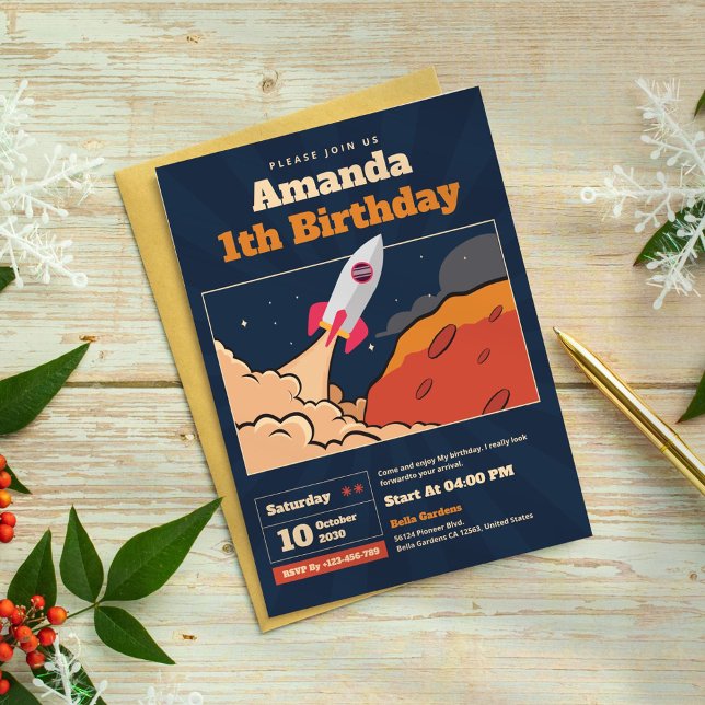Convite de Aniversário para Aventura Espacial de N (Criador carregado)