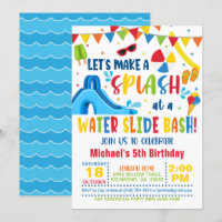 Convite de Aniversário para Bacia de Água - Menino