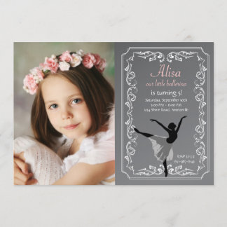 Convite de Aniversário para Ballerina Foto