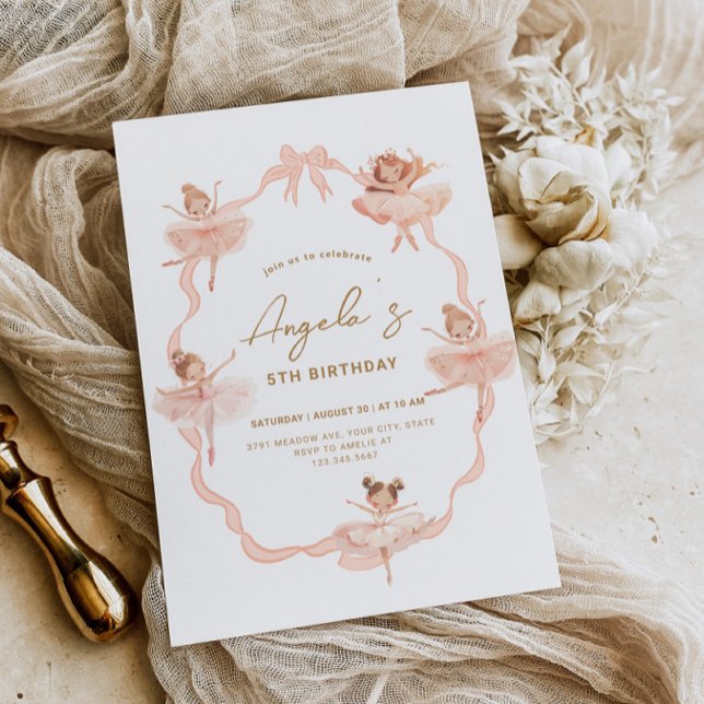 Convite de aniversário para Ballerinas Cute (Criador carregado)