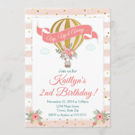 Convite de Aniversário para Balões de Ar Quente, P