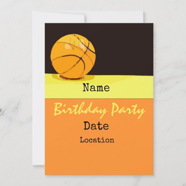 Convite de aniversário para basquete (Frente)