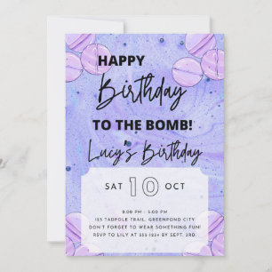 Convite de aniversário para Bath Bomb