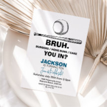 Convite de aniversário para beisebol - Qualquer id