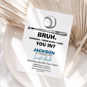 Convite de aniversário para beisebol - Qualquer id