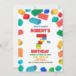 Convite de aniversário para Blocos de Construção d