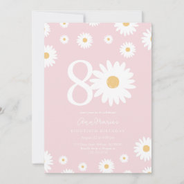 Convite de aniversário para Blush Daisy 80