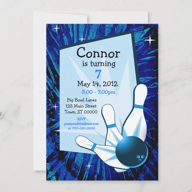 Convite de aniversário para boliches (Frente)