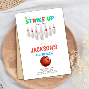 Convite de aniversário para boliches