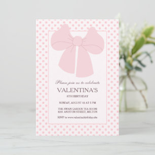 Convite de aniversário para bolinhas rosa