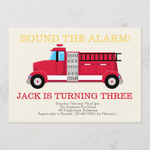 Convite de Aniversário para Bombeiros