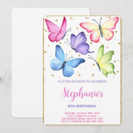 Convite de aniversário para borboleta