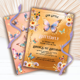 Convite de Aniversário para Borboleta do ouro Shim