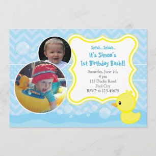 Convite de Aniversário para Borracha Ducky com Dua