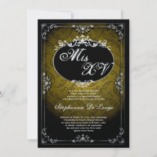 Convite de Aniversário para Broach Quinceanera 5x