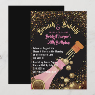 Convite de Aniversário para Brunch e Bubble