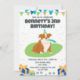 Convite de Aniversário para Bulldog