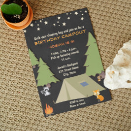 Convite de Aniversário para Camp Out