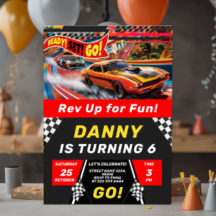 Convite de Aniversário para Carros Race
