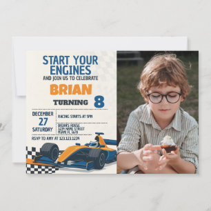 Convite de Aniversário para Carros Rápidos com Fot