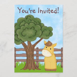 Convite de aniversário para cavalos personalizados