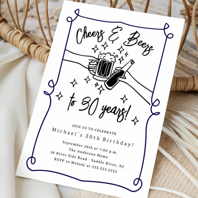 Convite de Aniversário para Cheers & Beers (Criador carregado)