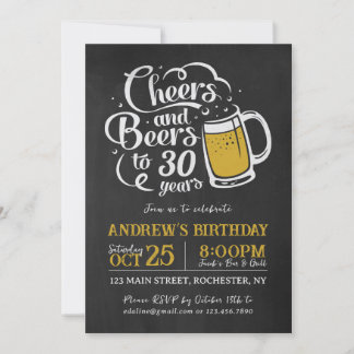 Convite de Aniversário para Cheers e Beers