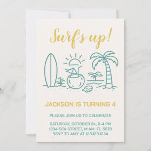 Convite de aniversário para cima do Surf editável