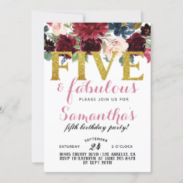 Convite de Aniversário para Cinco e Fabulosas Rapa