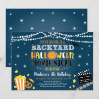 Convite de Aniversário para Cinema Noturno de Hall