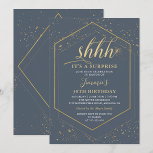 Convite de Aniversário para Cinzas Geométricas D