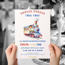 Convite de Aniversário para Comboios Editáveis