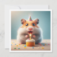 Convite de aniversário para comer bolo de Hamster